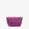 Bolso de mano Ganache de satén violeta orquídea con bordado de pétalos Bolso de mano Ganache de satén violeta orquídea con bordado de pétalos