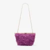 Bolso de mano Ganache de satén violeta orquídea con bordado de pétalos Bolso de mano Ganache de satén violeta orquídea con bordado de pétalos
