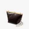 Bolso de mano Ganache Sambuco de piel con relieve de cocodrilo brillante Bolso de mano Ganache Sambuco de piel con relieve de cocodrilo brillante