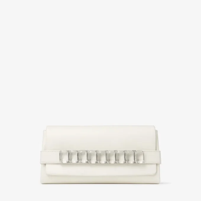 Bolso de mano Kya de piel napa color latte Bolso de mano Kya de piel napa color latte