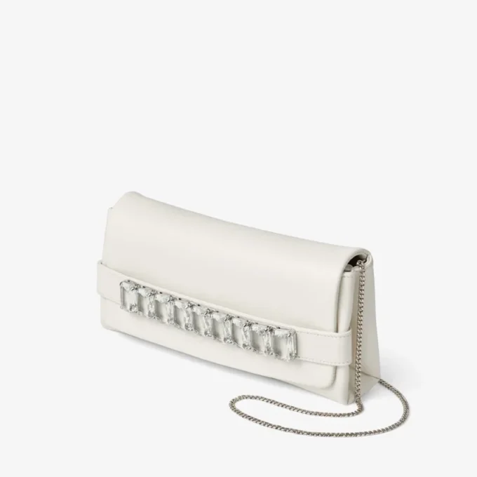 Bolso de mano Kya de piel napa color latte Bolso de mano Kya de piel napa color latte