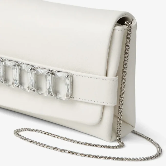 Bolso de mano Kya de piel napa color latte Bolso de mano Kya de piel napa color latte