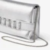 Bolso de mano Kya de piel napa metalizada plateada Bolso de mano Kya de piel napa metalizada plateada