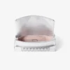 Bolso de mano Kya de piel napa metalizada plateada Bolso de mano Kya de piel napa metalizada plateada