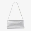 Bolso de mano Kya de piel napa metalizada plateada Bolso de mano Kya de piel napa metalizada plateada