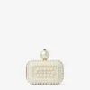 Bolso de mano Micro Cloud de ante blanco con adornos de perlas por toda la superficie Bolso de mano Micro Cloud de ante blanco con adornos de perlas por toda la superficie