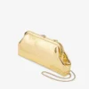 Bolso de mano Skylar de piel Candy Wrap dorada con cierre Jc cuadrado Bolso de mano Skylar de piel Candy Wrap dorada con cierre Jc cuadrado