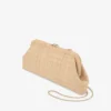 Bolso de mano Skylar de rafia fina natural con cierre cuadrado Jc