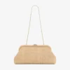 Bolso de mano Skylar de rafia fina natural con cierre cuadrado Jc