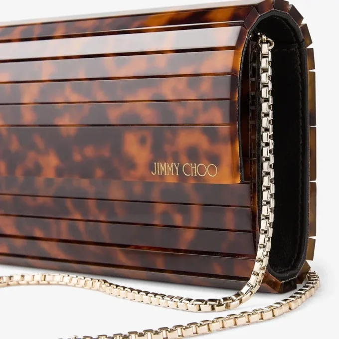 Bolso de mano Sweetie de acrílico con acabado carey