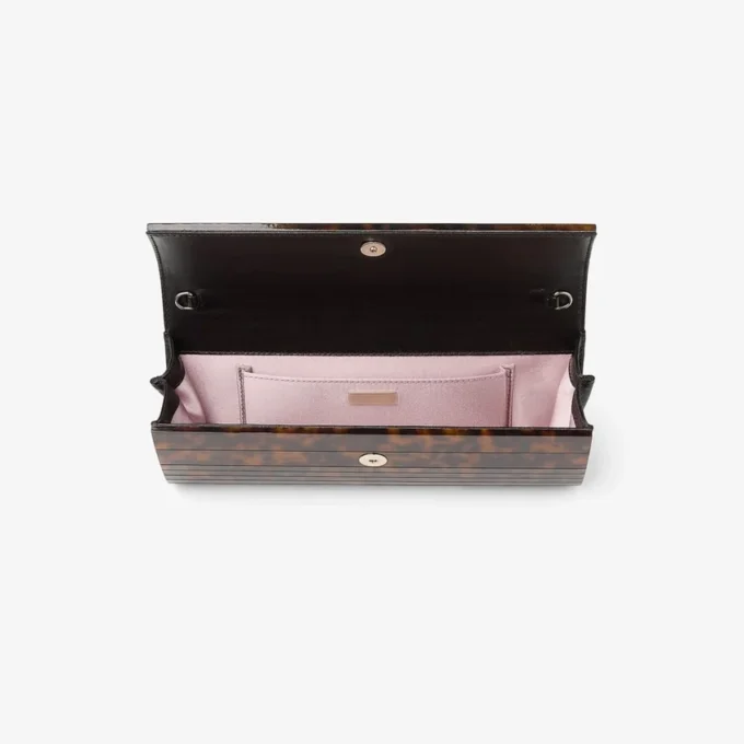 Bolso de mano Sweetie de acrílico con acabado carey