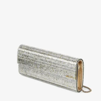 Bolso de mano Sweetie de acrílico con purpurina gruesa color champán