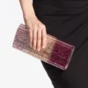 Bolso de mano Sweetie de plexiglás acrílico con purpurina degradada en tono rosa sedoso