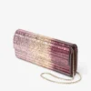 Bolso de mano Sweetie de plexiglás acrílico con purpurina degradada en tono rosa sedoso