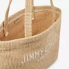 Bolso de playa East-West Bolso tote de rafia natural bordado
