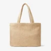 Bolso de playa East-West Bolso tote de rafia natural bordado