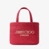 Bolso de playa East-West Mini en rojo rubí y dorado claro. Mini bolso de playa con asas superiores Bolso de playa East-West Mini en rojo rubí y dorado claro. Mini bolso de playa con asas superiores