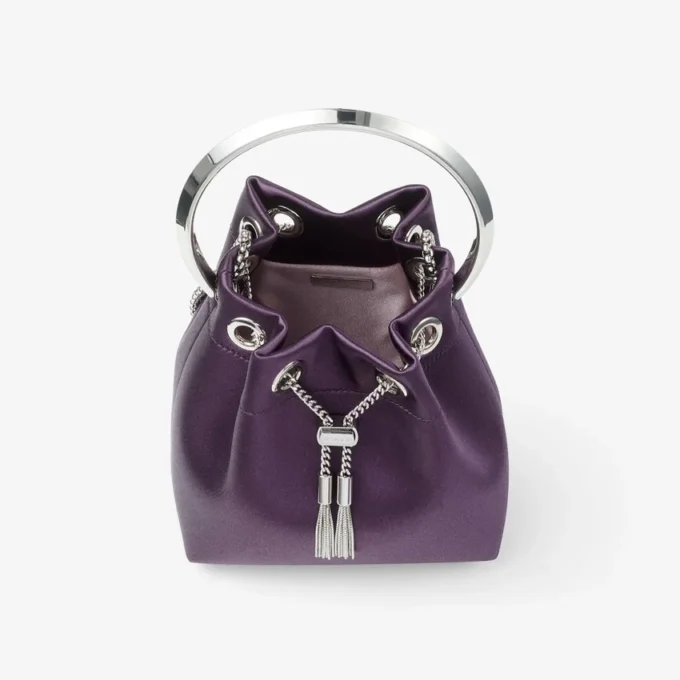 Bolso de satén Bon Bon Winter Bloom con brazalete metálico Bolso de satén Bon Bon Winter Bloom con brazalete metálico