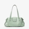 Bolso de viaje Bar Holdall mediano de cuero Verde Biker
