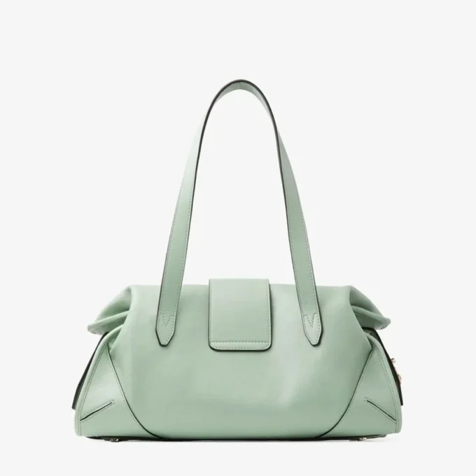 Bolso de viaje Bar Holdall mediano de cuero Verde Biker
