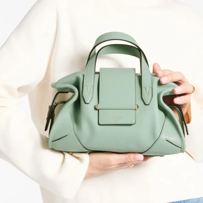 Bolso de viaje Bar Holdall pequeño Bolso de viaje de cuero Verde Biker Bolso de viaje Bar Holdall pequeño Bolso de viaje de cuero Verde Biker
