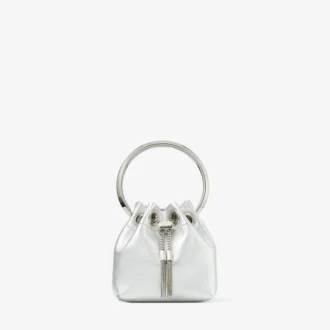 Bolso mini Bon Bon de napa metalizada plateada