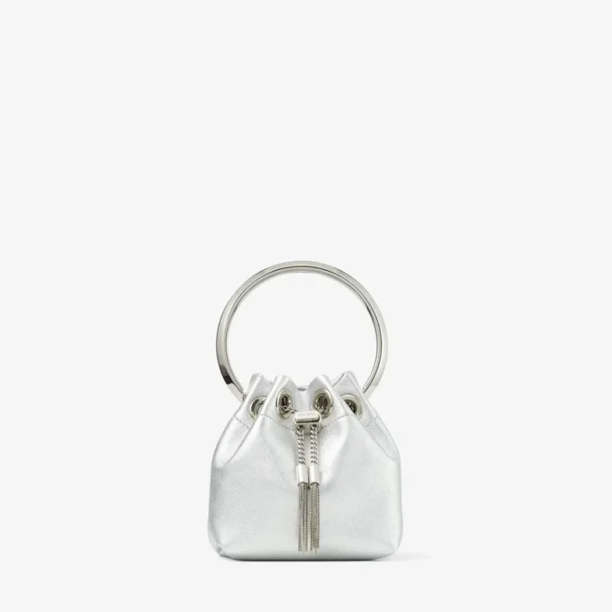Bolso mini Bon Bon de napa metalizada plateada Bolso mini Bon Bon de napa metalizada plateada