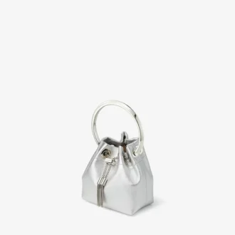 Bolso mini Bon Bon de napa metalizada plateada