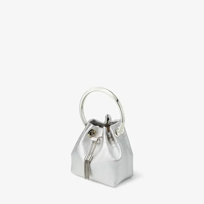 Bolso mini Bon Bon de napa metalizada plateada Bolso mini Bon Bon de napa metalizada plateada