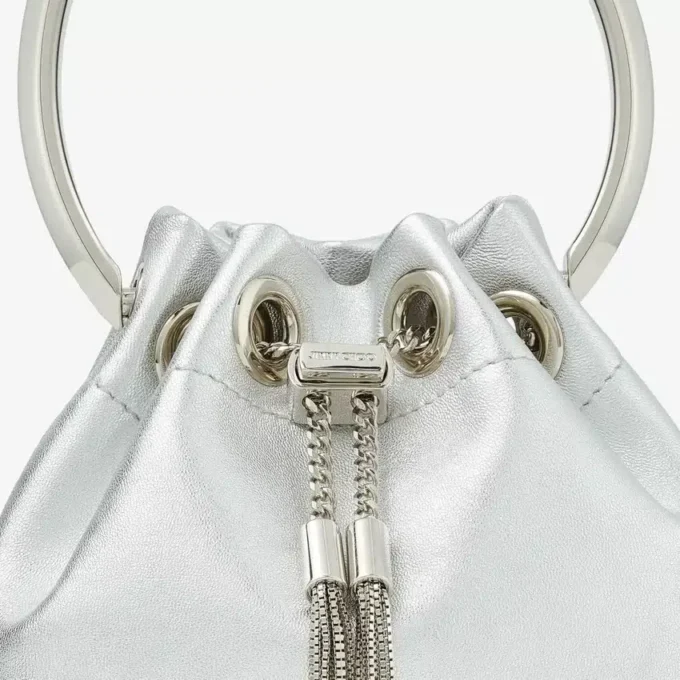 Bolso mini Bon Bon de napa metalizada plateada Bolso mini Bon Bon de napa metalizada plateada