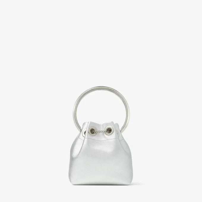 Bolso mini Bon Bon de napa metalizada plateada Bolso mini Bon Bon de napa metalizada plateada