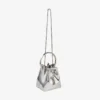 Bolso mini Bon Bon de tela plateada con asas metálicas Bolso mini Bon Bon de tela plateada con asas metálicas