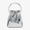 Bolso mini Bon Bon de tela plateada con asas metálicas Bolso mini Bon Bon de tela plateada con asas metálicas