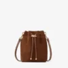 Bolso mini Cinch de ante color tostado