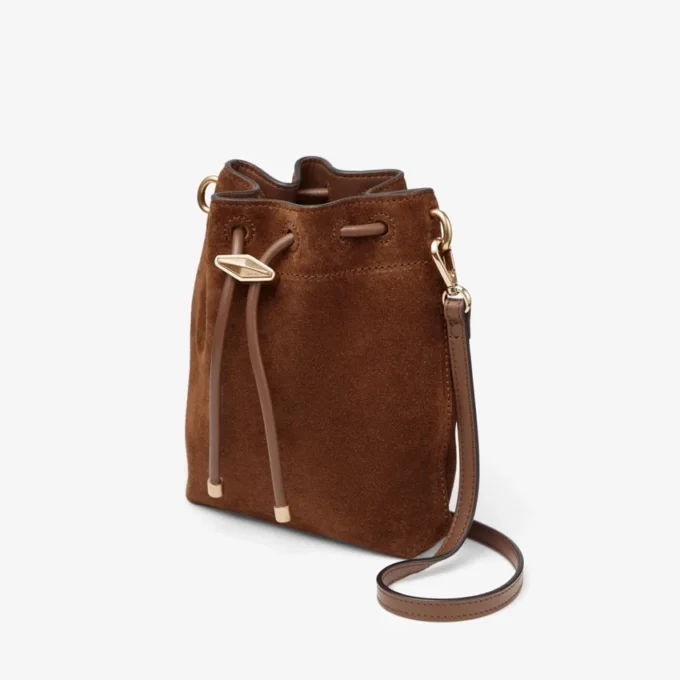 Bolso mini Cinch de ante color tostado