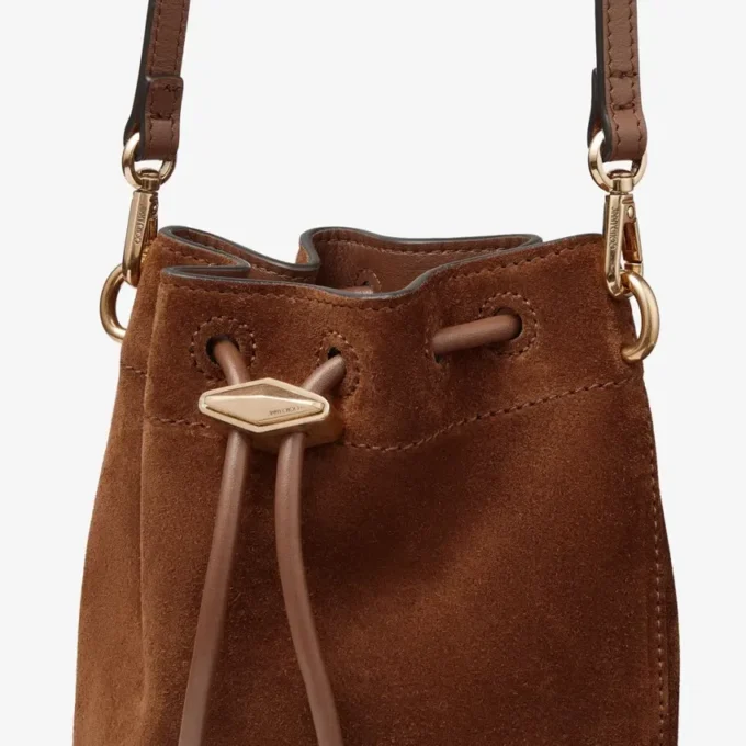 Bolso mini Cinch de ante color tostado