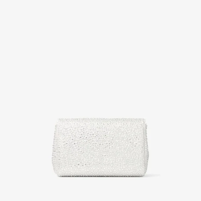 Bolso mini con lazo suave Bolso mini de satén marfil con lazo de cristales Bolso mini con lazo suave Bolso mini de satén marfil con lazo de cristales