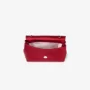 Bolso mini con lazo suave Bolso mini de satén rojo rubí con lazo de cristales