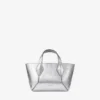 Bolso mini Diamond Tote de piel metalizada vintage plateada Bolso mini Diamond Tote de piel metalizada vintage plateada