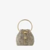 Bolso mini Micro Bon Bon de malla cristalina color champán Bolso mini Micro Bon Bon de malla cristalina color champán