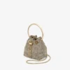 Bolso mini Micro Bon Bon de malla cristalina color champán Bolso mini Micro Bon Bon de malla cristalina color champán