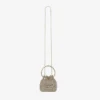 Bolso mini Micro Bon Bon de malla cristalina color champán Bolso mini Micro Bon Bon de malla cristalina color champán