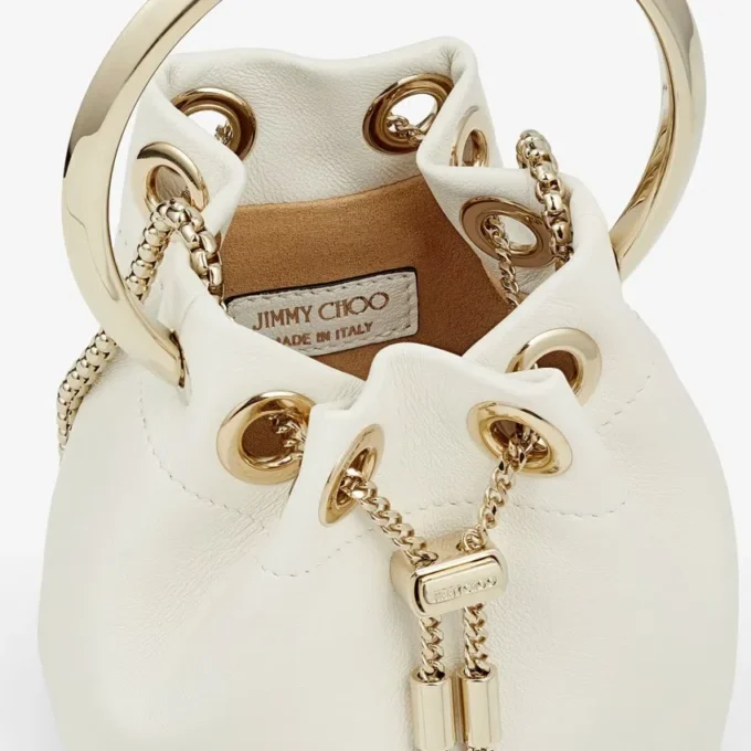 Bolso mini Micro Bon Bon de napa lisa color latte
