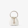 Bolso mini Micro Bon Bon de satén marfil con perlas por toda la superficie Bolso mini Micro Bon Bon de satén marfil con perlas por toda la superficie