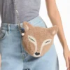 Bolso mini Soft Fox Bolso mini Fox de piel de oveja color toffee