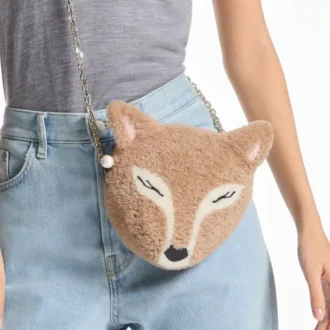 Bolso mini Soft Fox Bolso mini Fox de piel de oveja color toffee