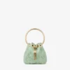 Bolso mini tipo cubo Micro Bon Bon de satén verde y encaje jimmy choo Bolso mini tipo cubo Micro Bon Bon de satén verde y encaje jimmy choo