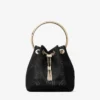 Bolso tipo cubo Bon Bon de malla negra