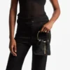 Bolso tipo cubo Bon Bon de malla negra