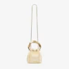 Bolso tipo cubo Bon Bon de piel teñida al estilo tie-dye en mezcla natural con asa esculpida